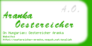 aranka oestereicher business card